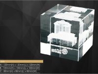 Square Crystal Cube Paper Weight (3D Laser)