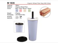 Organic Wheat Fiber Mug with Straw M1835
