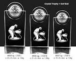Crystal Golf Trophy+Ball