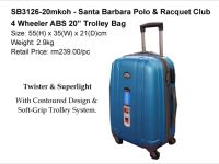 Santa Barbara Polo & Racquet Club 4 Wheeler 20″ Trolley Bag