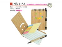 Bamboo Eco-Notebook with Pen & Post-it Note NB1154