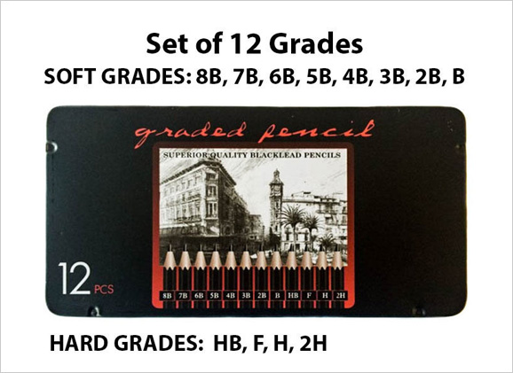 Graded Art Sketching Drawing Pencil Set