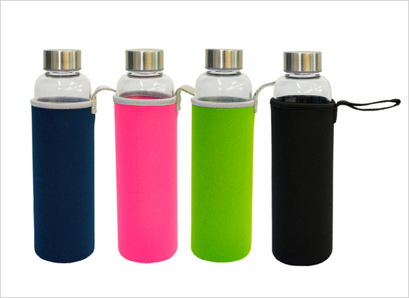 Glass Bottle with Pouch