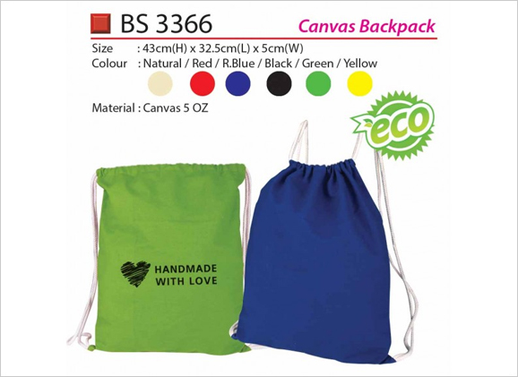Canvas Drawstring Backpack Bag BS3366