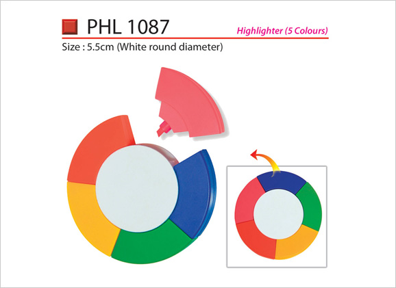 Round Highlighter 5 Colours PHL1087