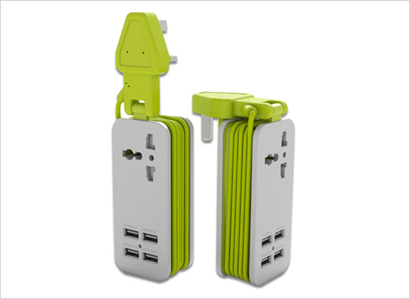 Extension Cord Socket with USB Charger