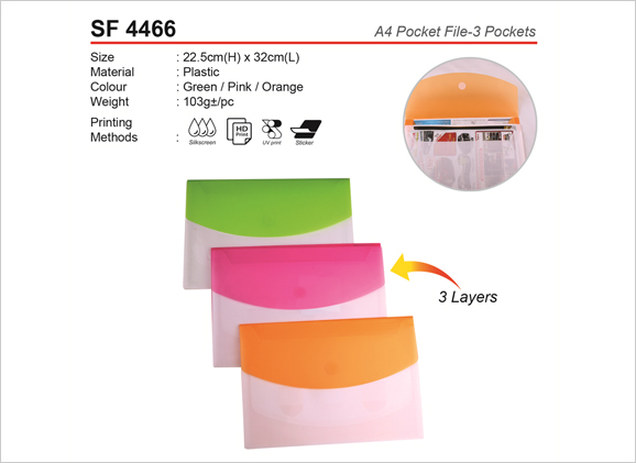 A4 Pocket File (3 Pockets) SF4466