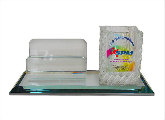 Desktop Crystal Namecard Holder & Pen Holder mxkxo