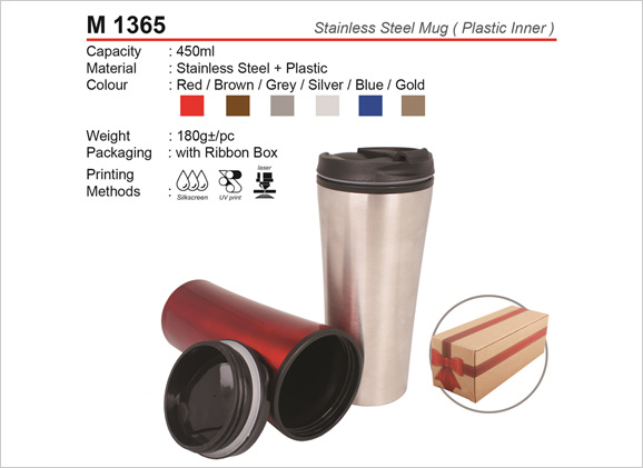 Stainless Steel Mug Plastic Inner M1365