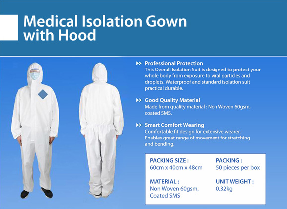 Medical Isolation Gown with Hood