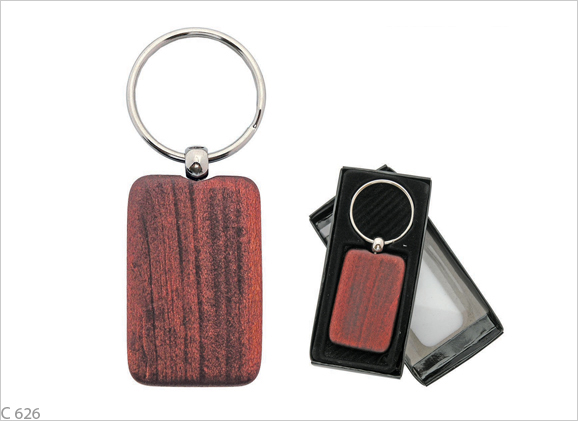 Dark Brown Wooden Keychain C626