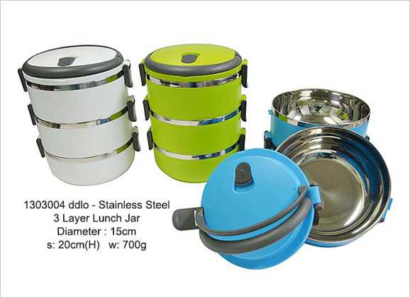 Stainless Steel 3 Layer Lunch Jar