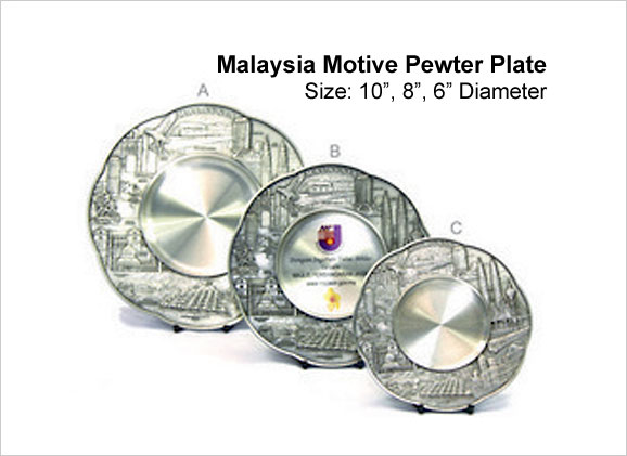 Malaysia Motive Pewter Plate