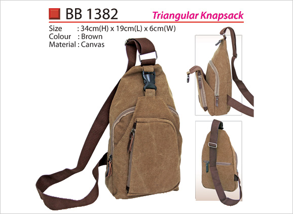 Triangular Canvas Knapsack BB1382