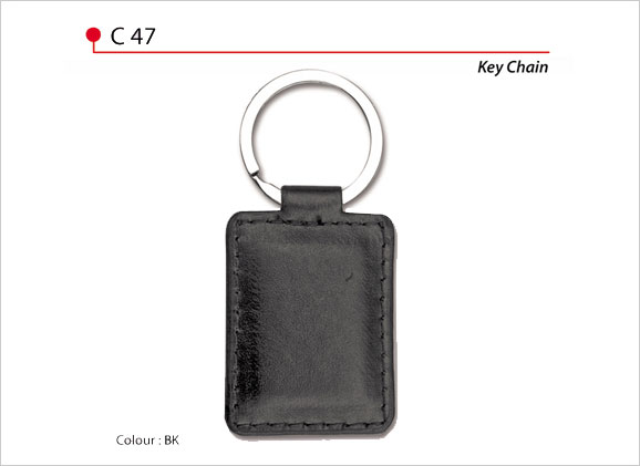 Black PU Leather Keychain