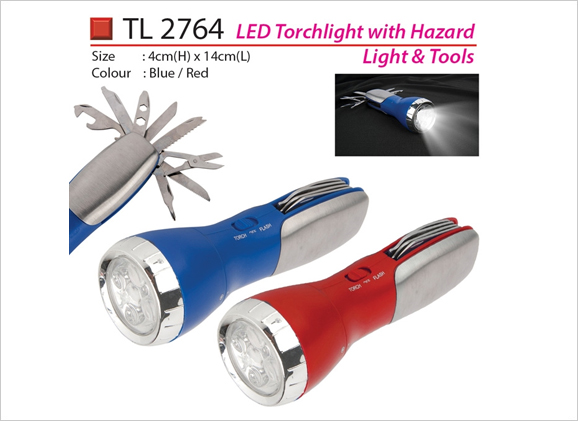 LED Torchlight with Hazard Light & Tools TL2764