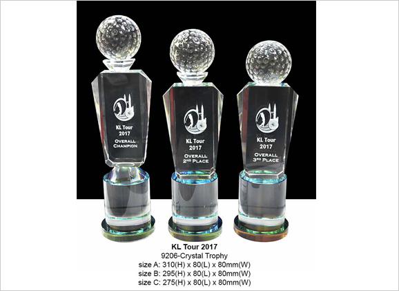 Crystal Golf Trophy 9206