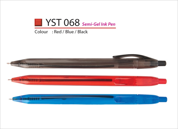 Semi Gel Ink Pen Ball Pen Plastic Ballpoint YST068
