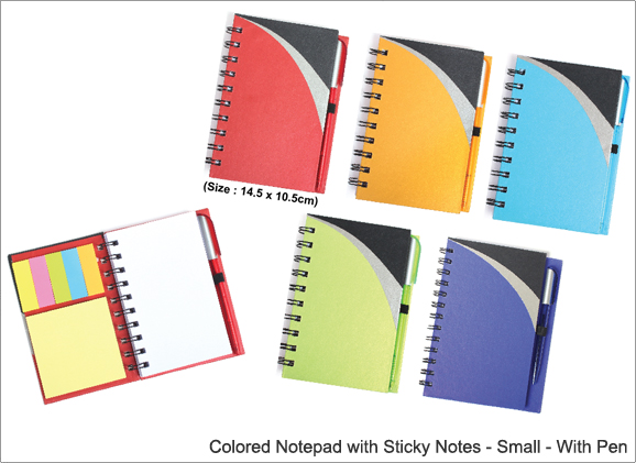 Small Colour Notebook with Pen