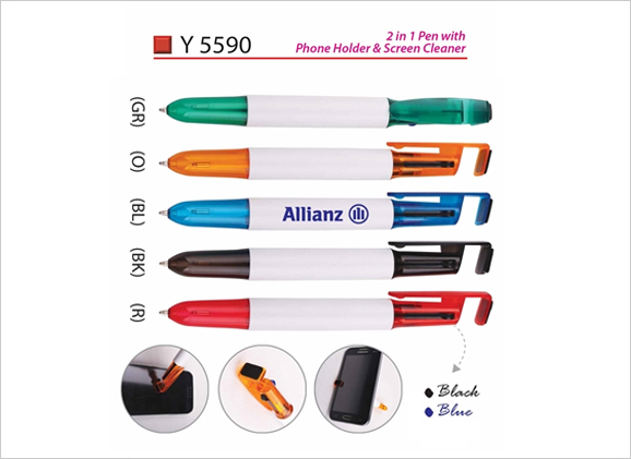 2 in 1 Pen with Phone Holder & Screen Cleaner Y5590