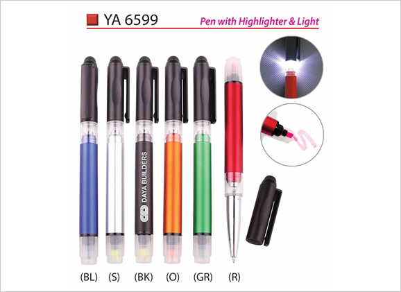 Pen with Highlighter & Light YA6599