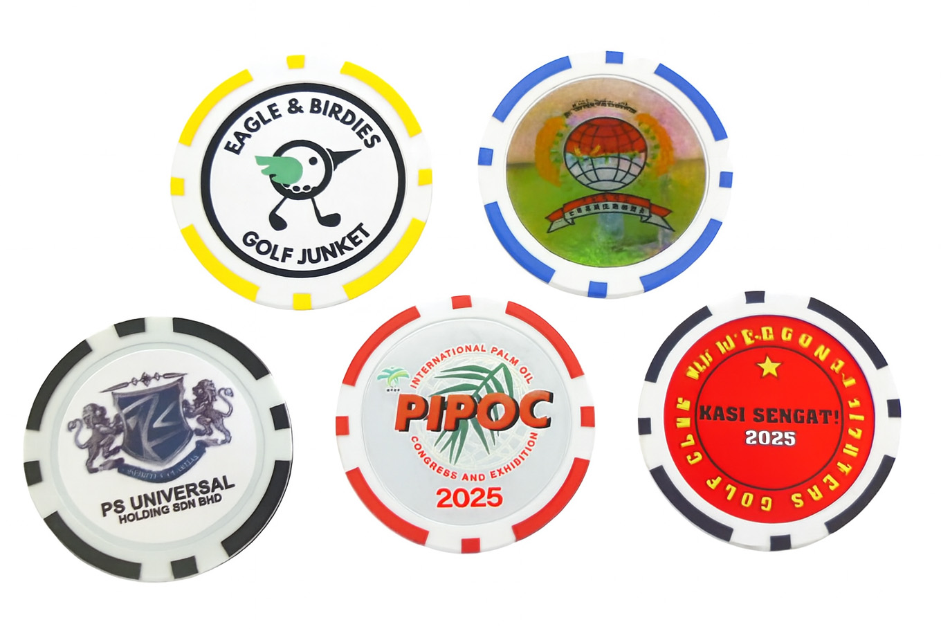 Casino Chip Golf Ball Marker Sticker Printing on Both Sides
