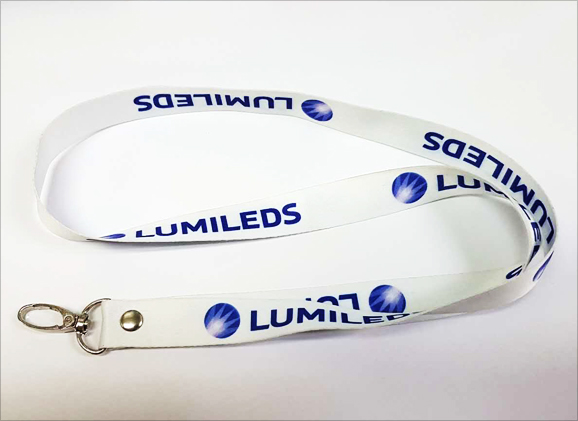 1 Colour Printing Lanyard LUMILEDS Logo Design 2 sides