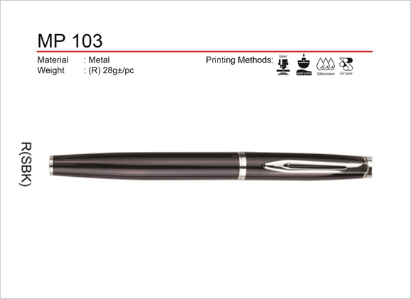 Metal Roller Pen Black Colour Silver Trim
