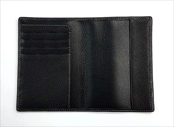 Genuine Leather Passport Holder Open Card Compartments