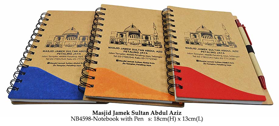 Masjid Jamek Sultan Abdul Aziz Logo Printing Notebook with Pen