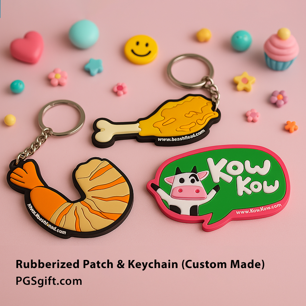 Custom 2D Rubberized Keychain